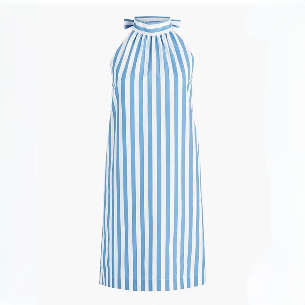 J. Crew Tie-neck cotton mini shift dress size 10 Wedding Guest